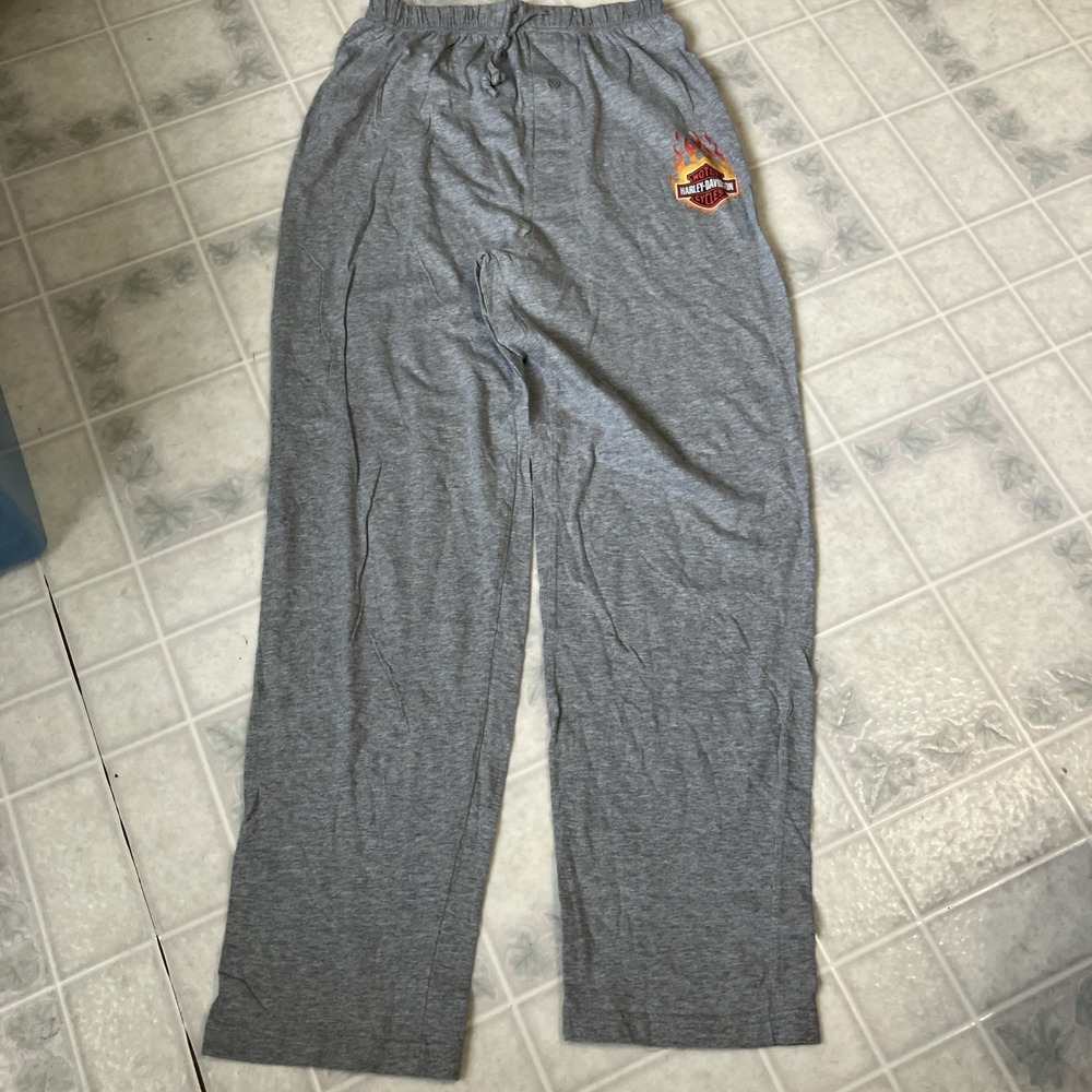Harley Davidson Mens Pajama Pants Logo Print Motor Cycle Lounge Sz small